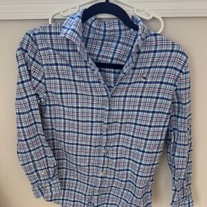 Vineyard Vines Blue and Red Plaid Boys Shirt, size medium